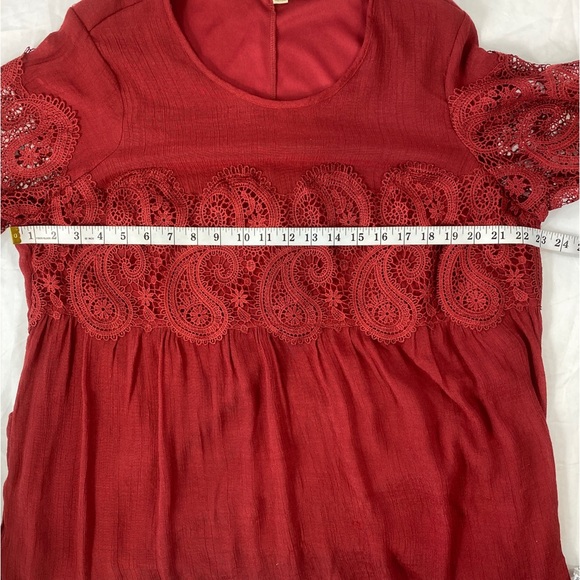 Indigo Rose Women's Dress Boho Burgundy Festival Lace Ruffles Lined Size 2x - Picture 7 of 14